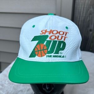 Vintage LOGO 7 Leather 7up Shoot Out Basketball Hat